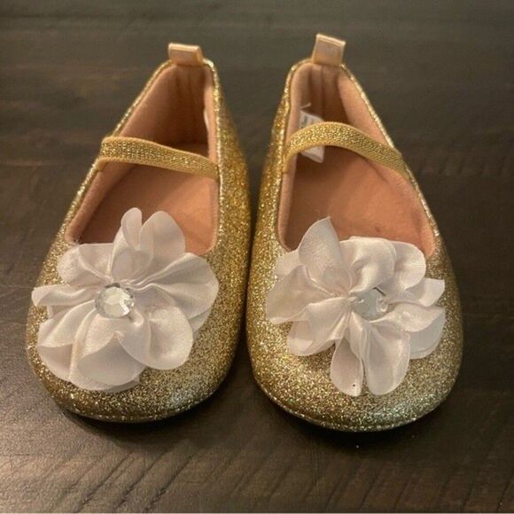 Stepping Stones Baby Gold Sparkly Ballet Flats 9-12 mos - Picture 1 of 5